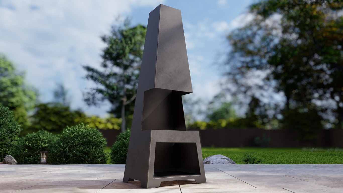 Outdoor Fireplace V2 Two Sizes. DXF, SVG files for plasma, laser cutting. Chiminea Fire Pit. Фото 7