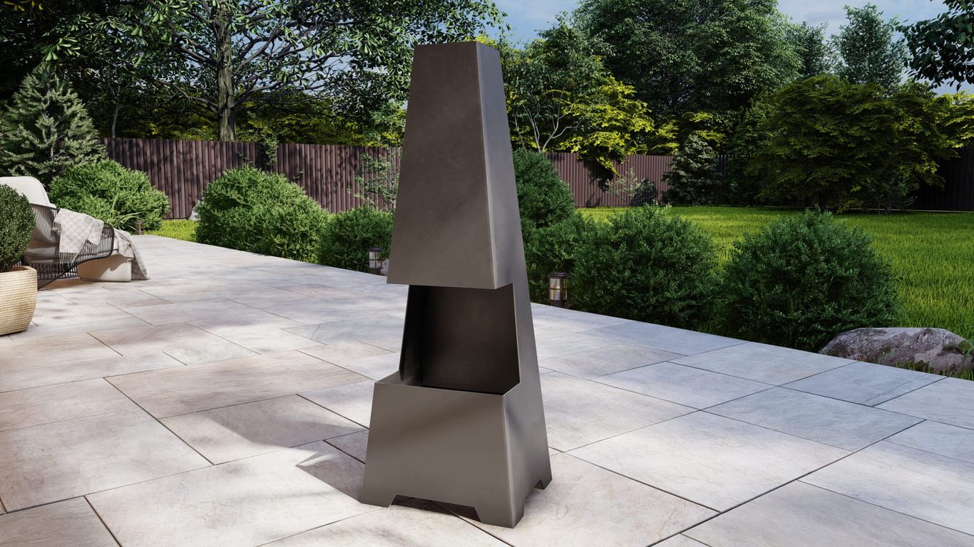 Outdoor Fireplace V2 Two Sizes. DXF, SVG files for plasma, laser cutting. Chiminea Fire Pit. Фото 8