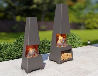 Outdoor Fireplace V2 Two Sizes. DXF, SVG files for plasma, laser cutting. Chiminea Fire Pit