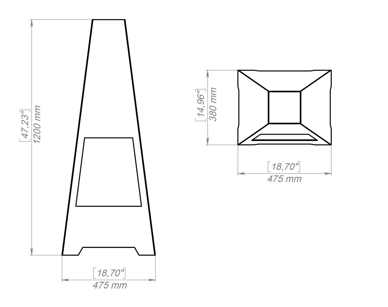 Patio Fireplace V3 47". DXF, SVG files for plasma, laser cutting. Chiminea Fire Pit. Фото 11