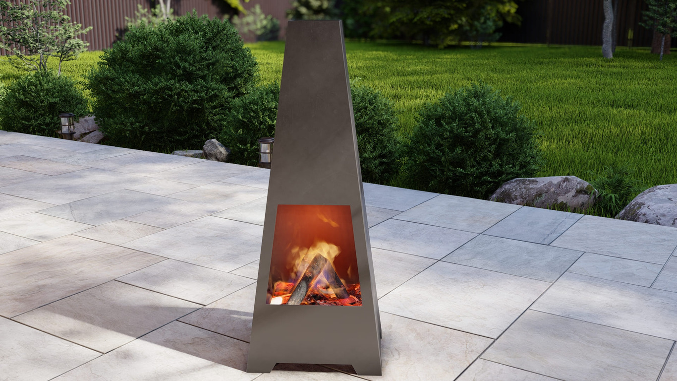 Patio Fireplace V3 47". DXF, SVG files for plasma, laser cutting. Chiminea Fire Pit. Фото 6