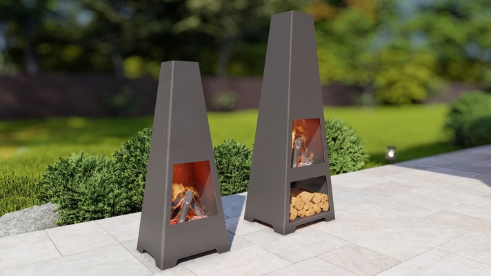 Șemineu de terasă V3 (două dimensiuni). Fișiere DXF, SVG pentru tăiere cu plasmă și laser. Chiminea