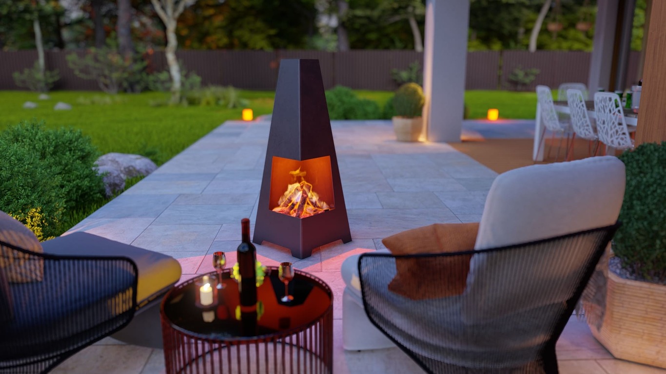 Backyard Fireplace V4 47". DXF, SVG files for plasma, laser cutting. Chiminea Fire Pit. Фото 2