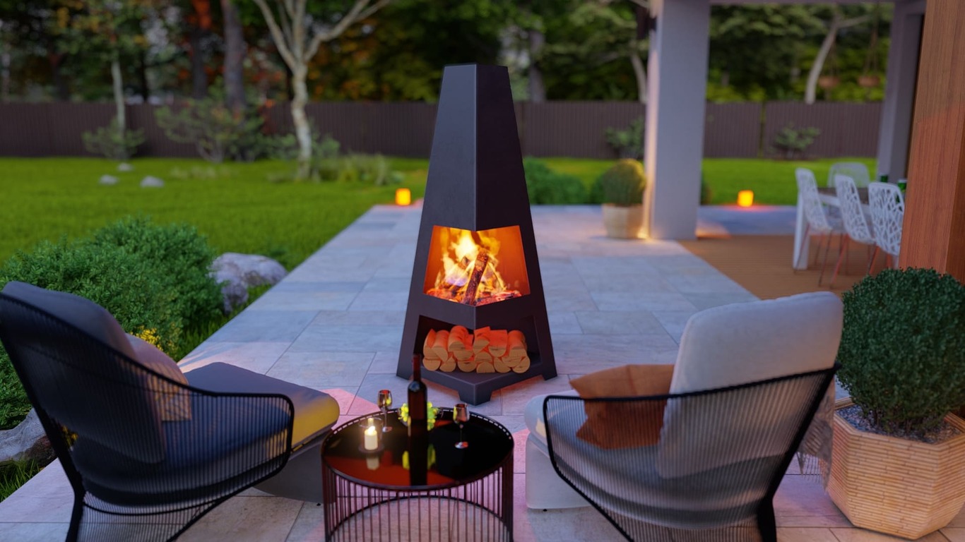 Backyard Fireplace V4 63". DXF, SVG files for plasma, laser cutting. Chiminea Fire Pit. Фото 2