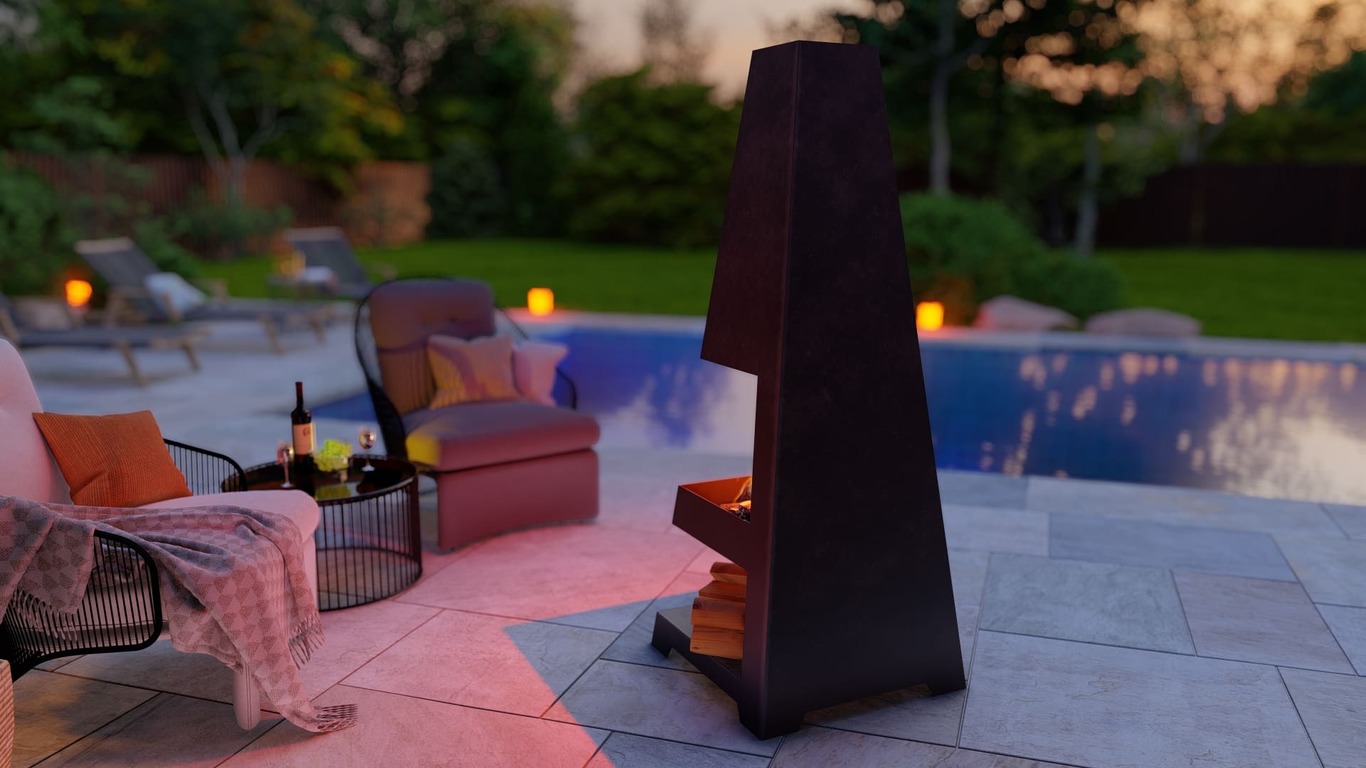 Backyard Fireplace V4 63". DXF, SVG files for plasma, laser cutting. Chiminea Fire Pit. Фото 5