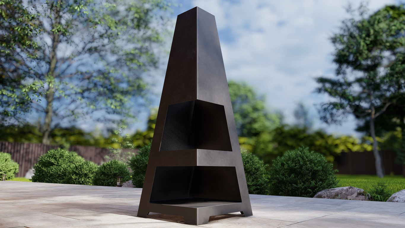Backyard Fireplace V4 63". DXF, SVG files for plasma, laser cutting. Chiminea Fire Pit. Фото 7