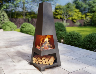 Șemineu de exterior V4 1600 mm. Fișiere DXF, SVG pentru tăiere cu plasmă și laser. Chiminea