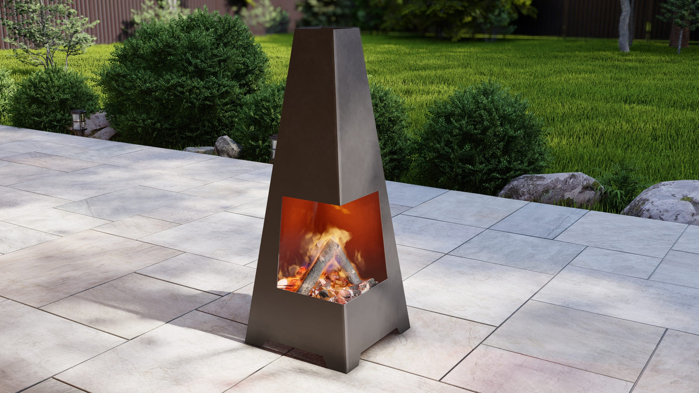 Backyard Fireplace V4 Three Sizes. DXF, SVG files for plasma, laser cutting. Chiminea Fire Pit. Фото 5