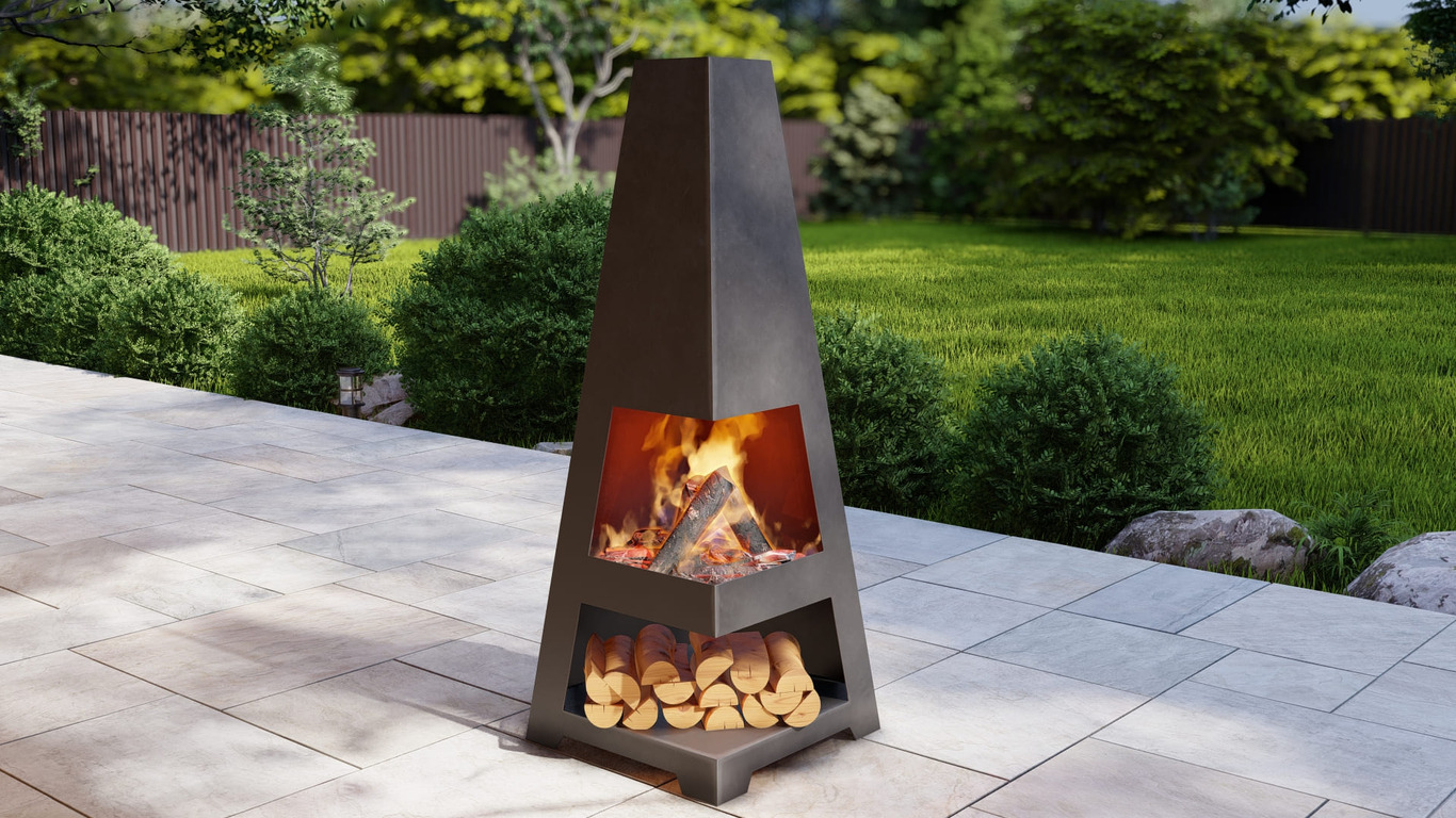 Backyard Fireplace V4 Three Sizes. DXF, SVG files for plasma, laser cutting. Chiminea Fire Pit. Фото 6