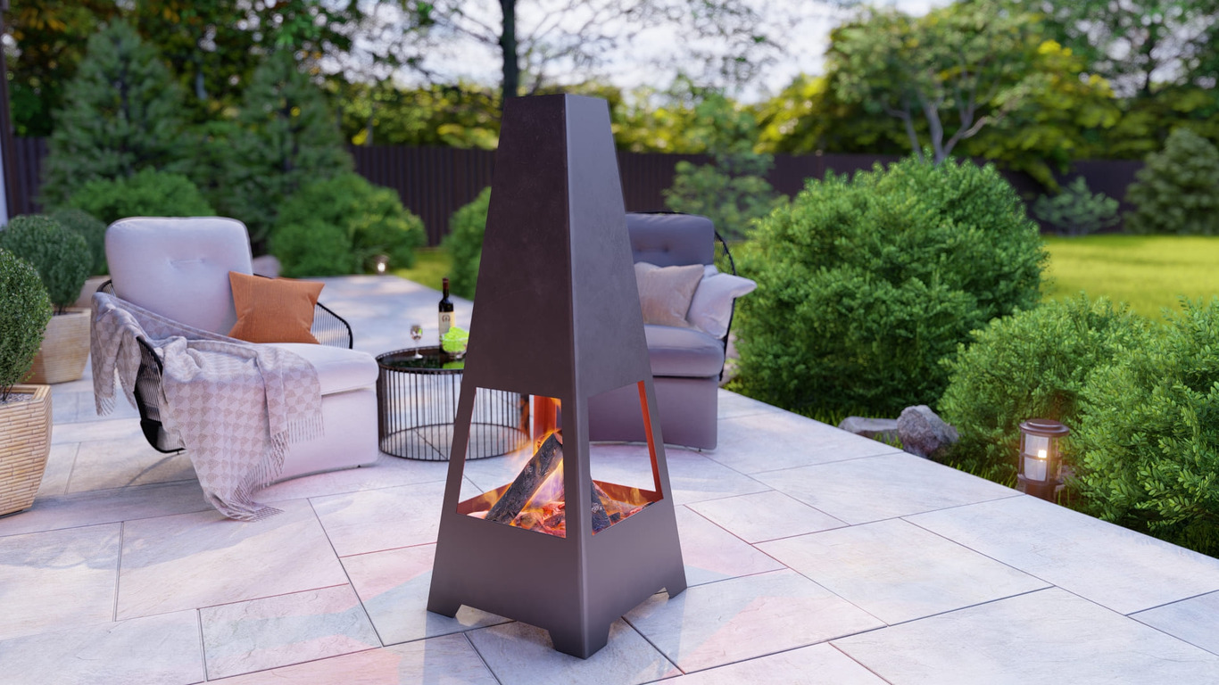 Outdoor Fireplace V5 47". DXF, SVG files for plasma, laser cutting. Chiminea Fire Pit. Фото 2