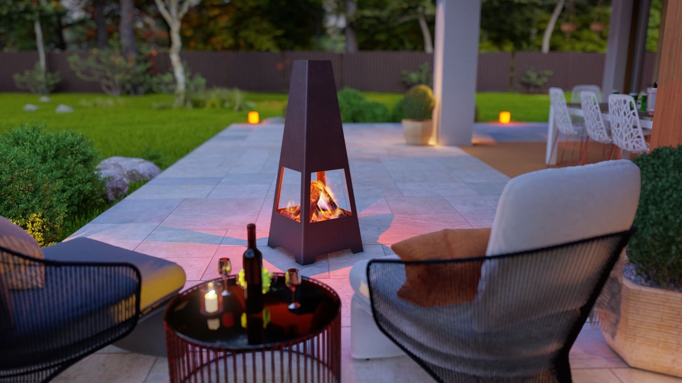 Outdoor Fireplace V5 47". DXF, SVG files for plasma, laser cutting. Chiminea Fire Pit. Фото 3