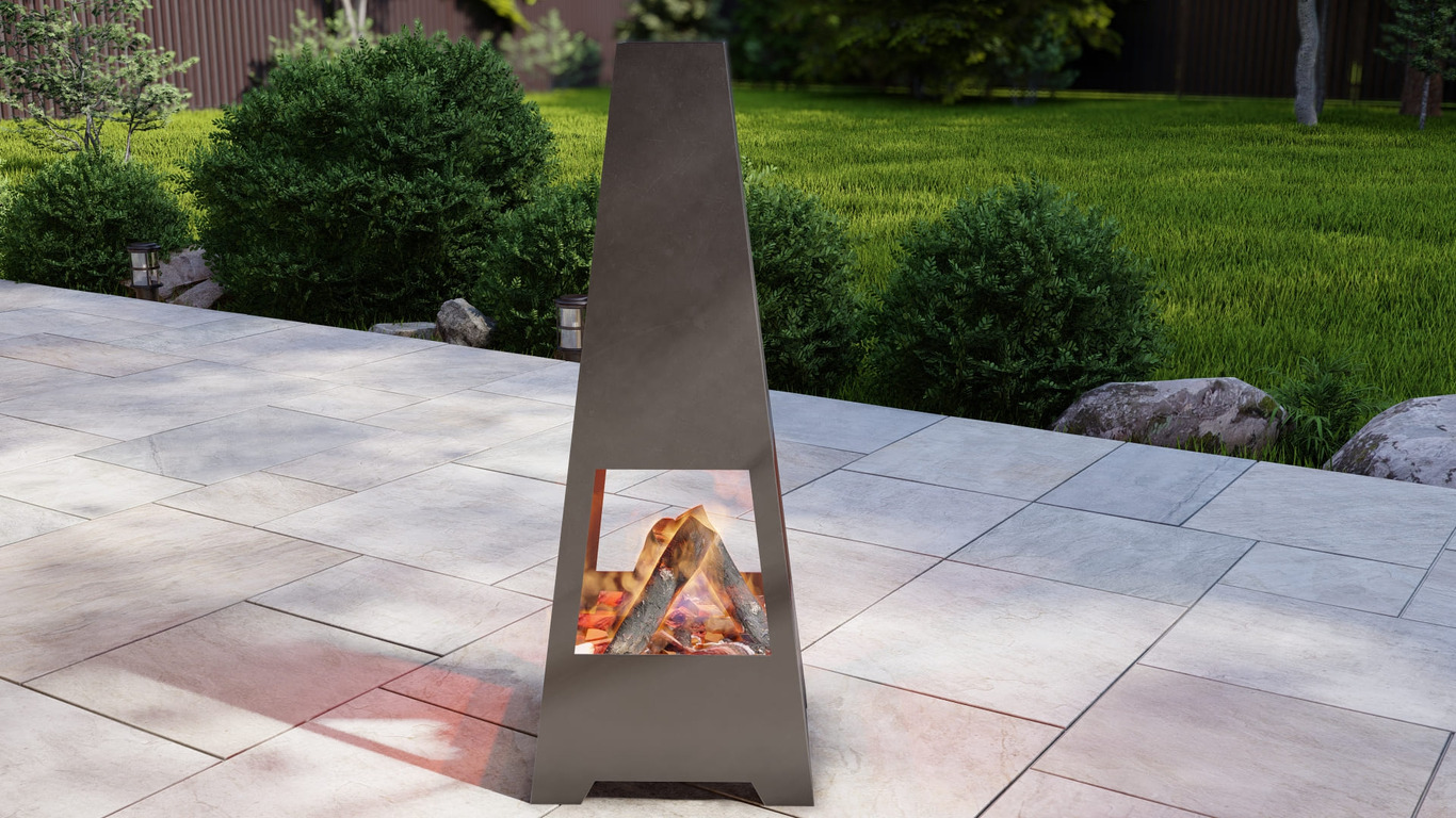 Outdoor Fireplace V5 47". DXF, SVG files for plasma, laser cutting. Chiminea Fire Pit. Фото 6