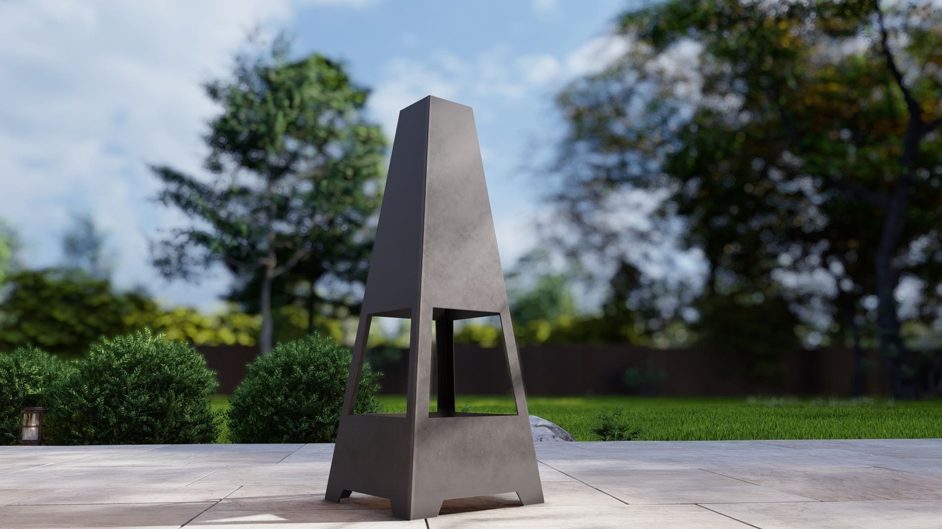Outdoor Fireplace V5 47". DXF, SVG files for plasma, laser cutting. Chiminea Fire Pit. Фото 7