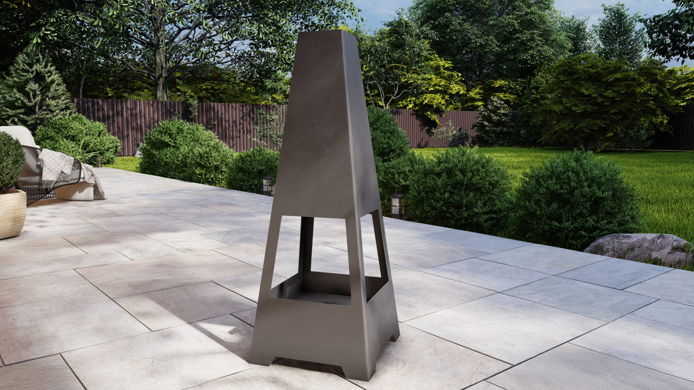 Outdoor Fireplace V5 47". DXF, SVG files for plasma, laser cutting. Chiminea Fire Pit. Фото 8