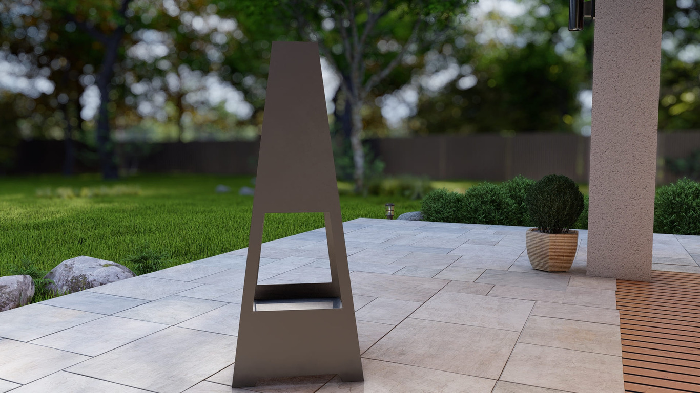 Outdoor Fireplace V5 63". DXF, SVG files for plasma, laser cutting. Chiminea Fire Pit. Фото 10