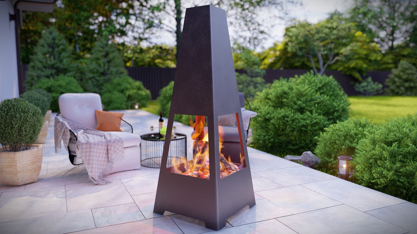 Outdoor Fireplace V5 63". DXF, SVG files for plasma, laser cutting. Chiminea Fire Pit. Фото 2