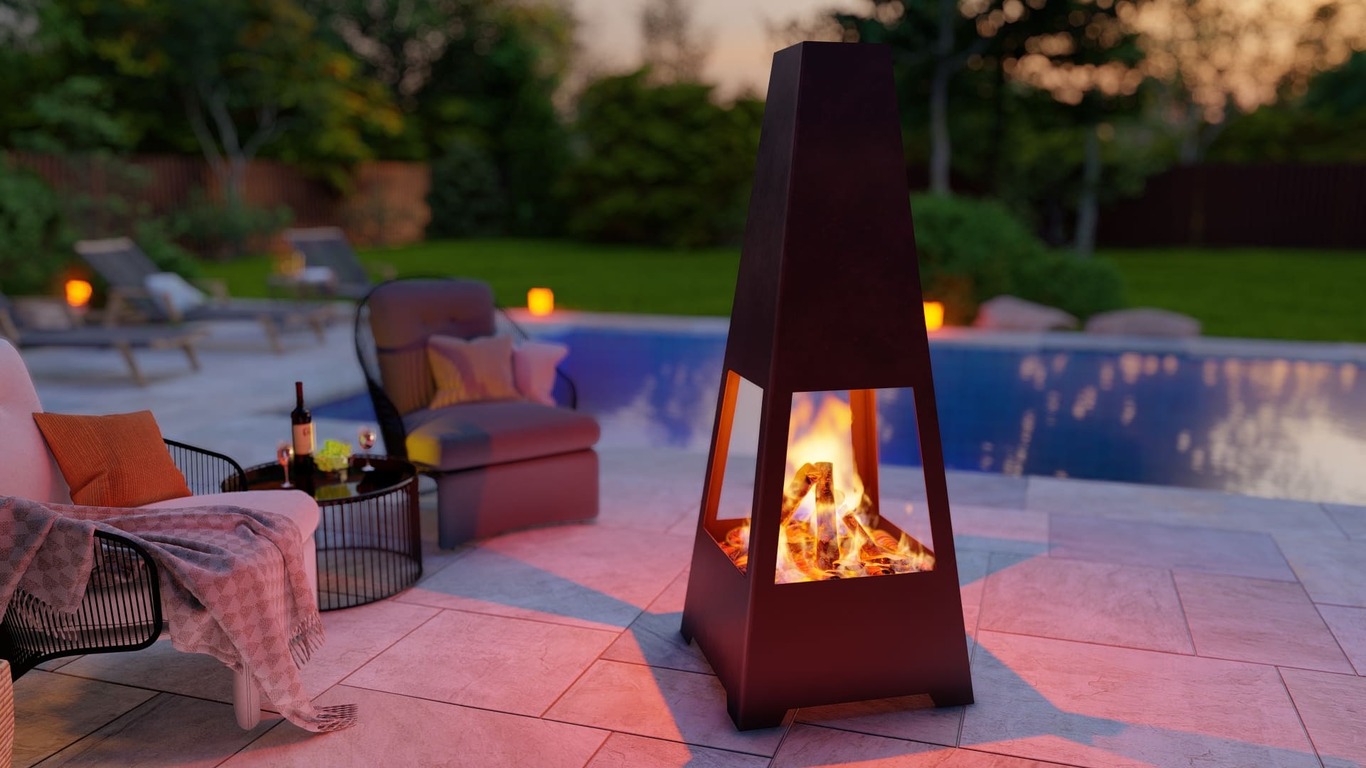 Outdoor Fireplace V5 63". DXF, SVG files for plasma, laser cutting. Chiminea Fire Pit. Фото 4