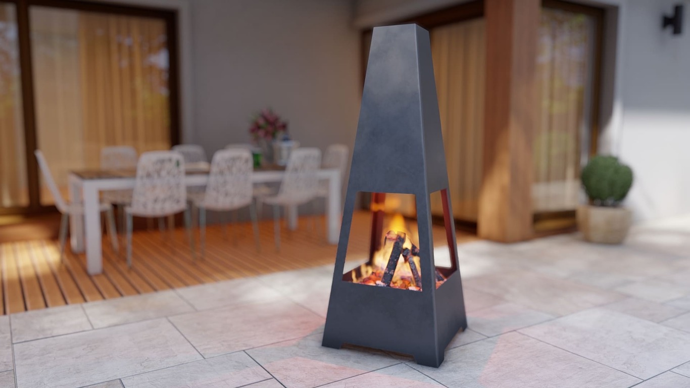 Outdoor Fireplace V5 63". DXF, SVG files for plasma, laser cutting. Chiminea Fire Pit. Фото 6