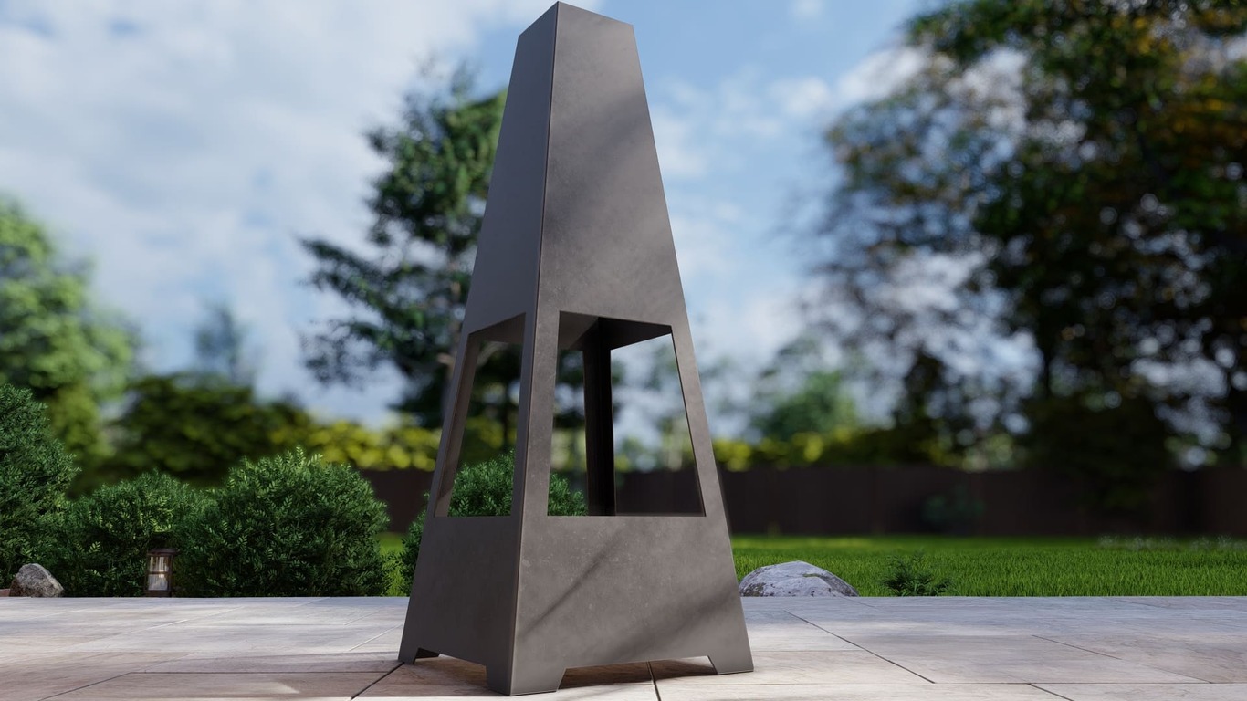Outdoor Fireplace V5 63". DXF, SVG files for plasma, laser cutting. Chiminea Fire Pit. Фото 7