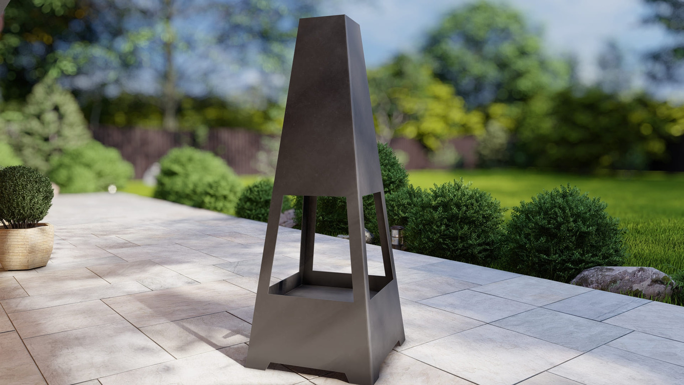 Outdoor Fireplace V5 63". DXF, SVG files for plasma, laser cutting. Chiminea Fire Pit. Фото 8