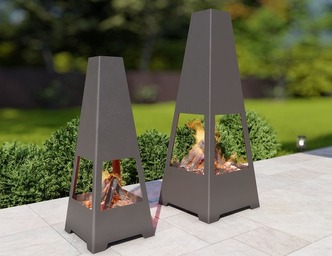 Outdoor Fireplace V5 Two Sizes. DXF, SVG files for plasma, laser cutting. Chiminea Fire Pit