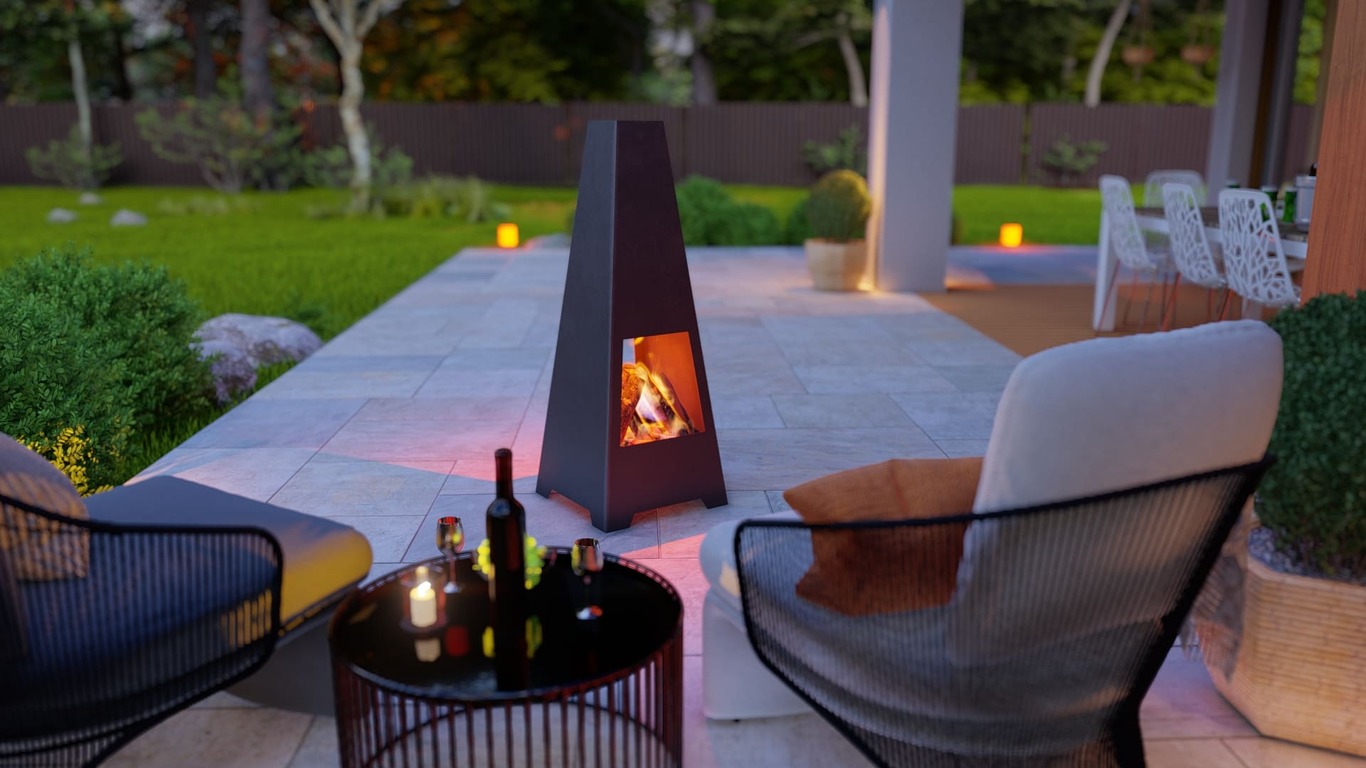 Patio Fireplace V6 47". DXF, SVG files for plasma, laser cutting. Chiminea Fire Pit. Фото 2