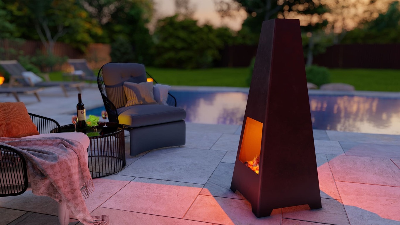 Patio Fireplace V6 47". DXF, SVG files for plasma, laser cutting. Chiminea Fire Pit. Фото 4