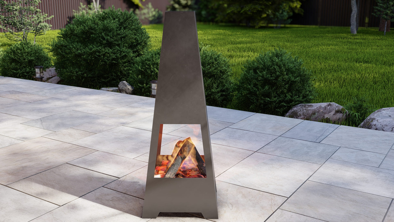 Patio Fireplace V6 47". DXF, SVG files for plasma, laser cutting. Chiminea Fire Pit. Фото 6