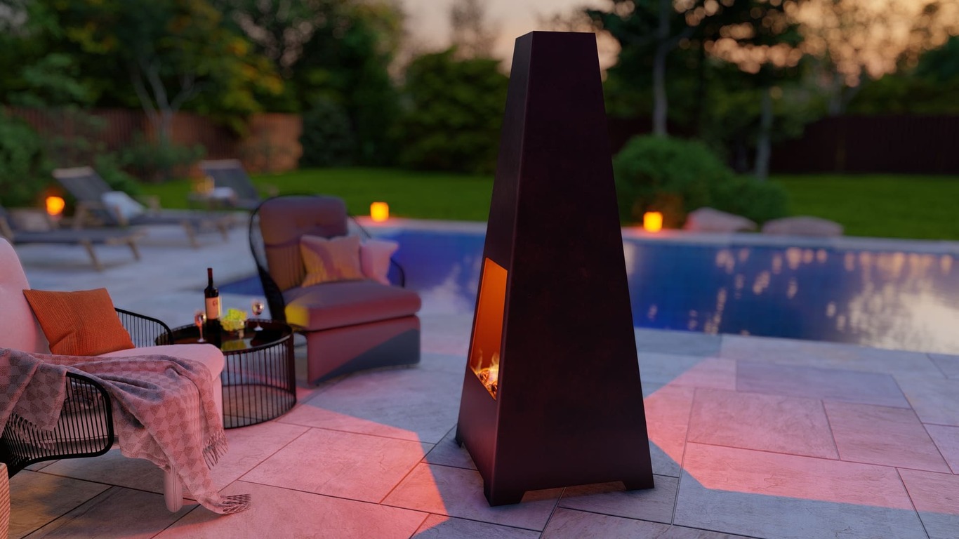 Chimenea de patio V6 1600 mm. Archivos SVG y DXF para corte plasma y láser. Brasero chimenea. Фото 4
