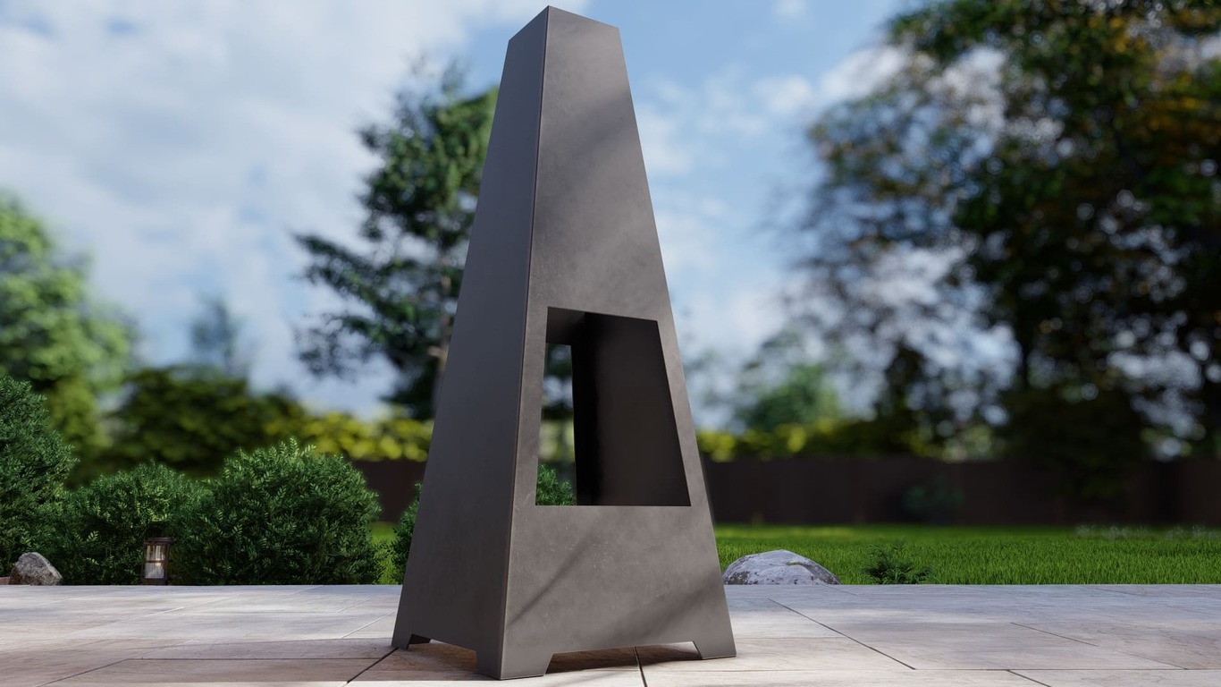 Chimenea de patio V6 1600 mm. Archivos SVG y DXF para corte plasma y láser. Brasero chimenea. Фото 7