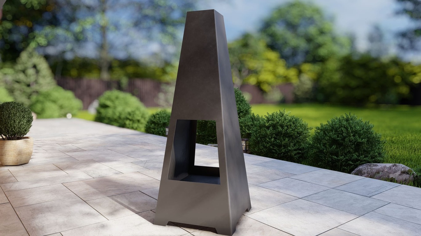 Chimenea de patio V6 1600 mm. Archivos SVG y DXF para corte plasma y láser. Brasero chimenea. Фото 8