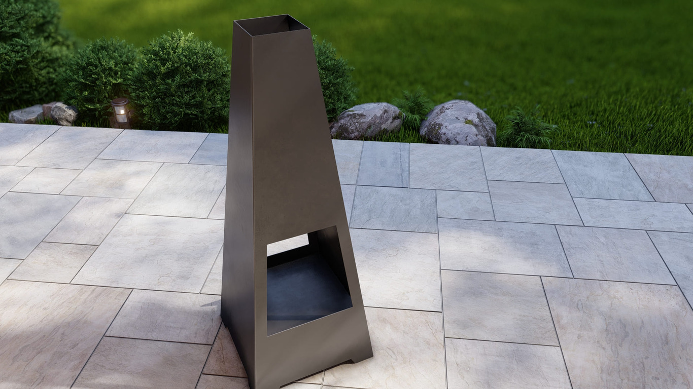Chimenea de patio V6 1600 mm. Archivos SVG y DXF para corte plasma y láser. Brasero chimenea. Фото 9