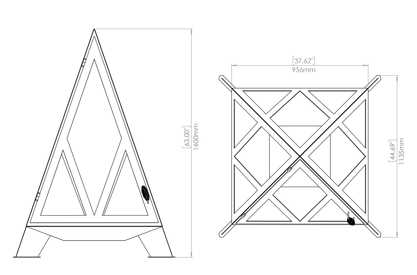 Șemineu de grădină V7 1600 mm cu parascânteie. Fișiere DXF, SVG pentru tăiere cu plasmă și laser. Vatră foc piramidă. Фото 11