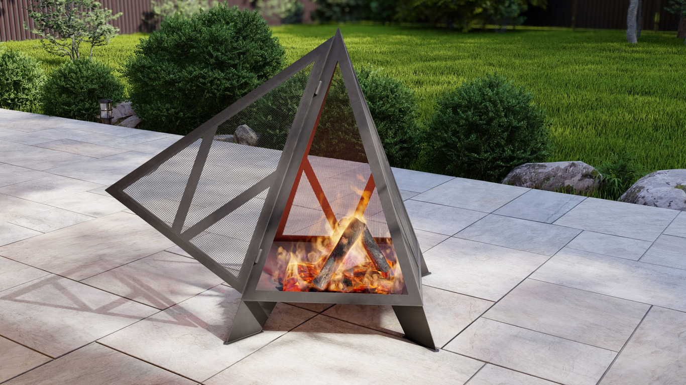 Garden Fireplace V7 Two Sizes. DXF, SVG files for plasma, laser cutting. Pyramid Fire Pit. Фото 8