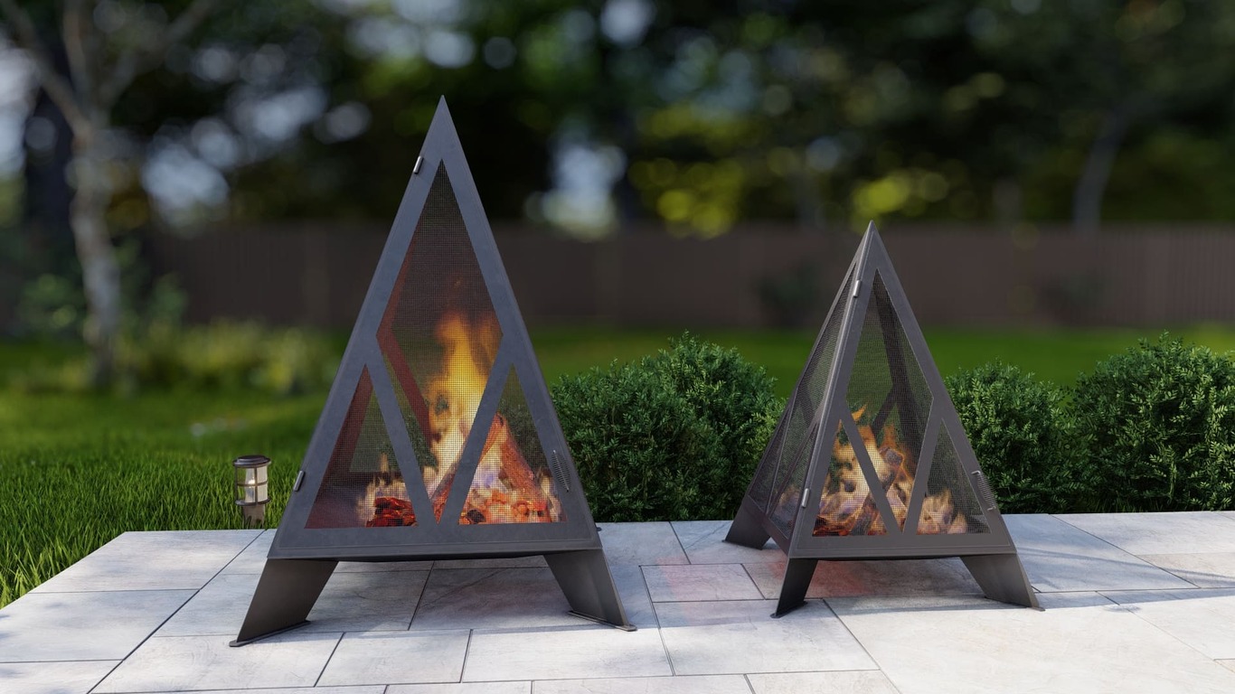 Garden Fireplace V7 Two Sizes. DXF, SVG files for plasma, laser cutting. Pyramid Fire Pit. Фото 2