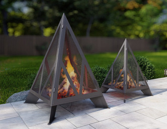 Garden Fireplace V7 Two Sizes. DXF, SVG files for plasma, laser cutting. Pyramid Fire Pit