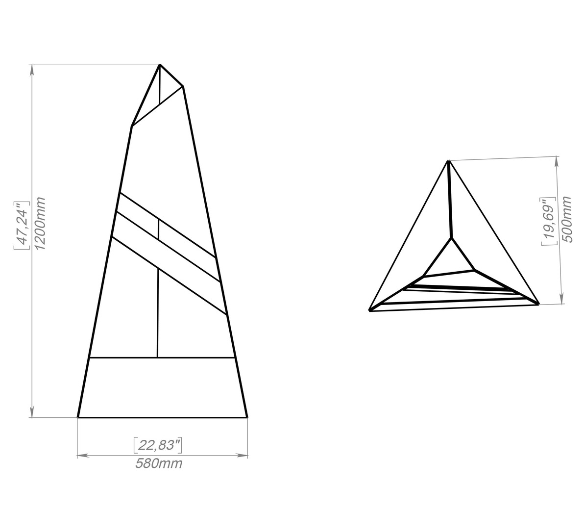 Garden Fireplace V8 47". DXF, SVG files for plasma, laser cutting. Pyramid Fire Pit. Фото 11