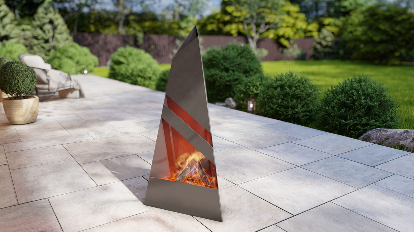Garden Fireplace V8 47". DXF, SVG files for plasma, laser cutting. Pyramid Fire Pit