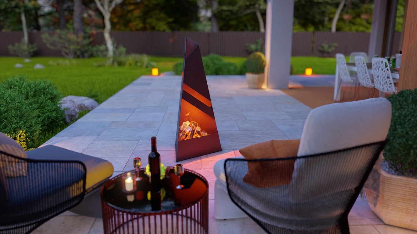 Garden Fireplace V8 47". DXF, SVG files for plasma, laser cutting. Pyramid Fire Pit. Фото 3