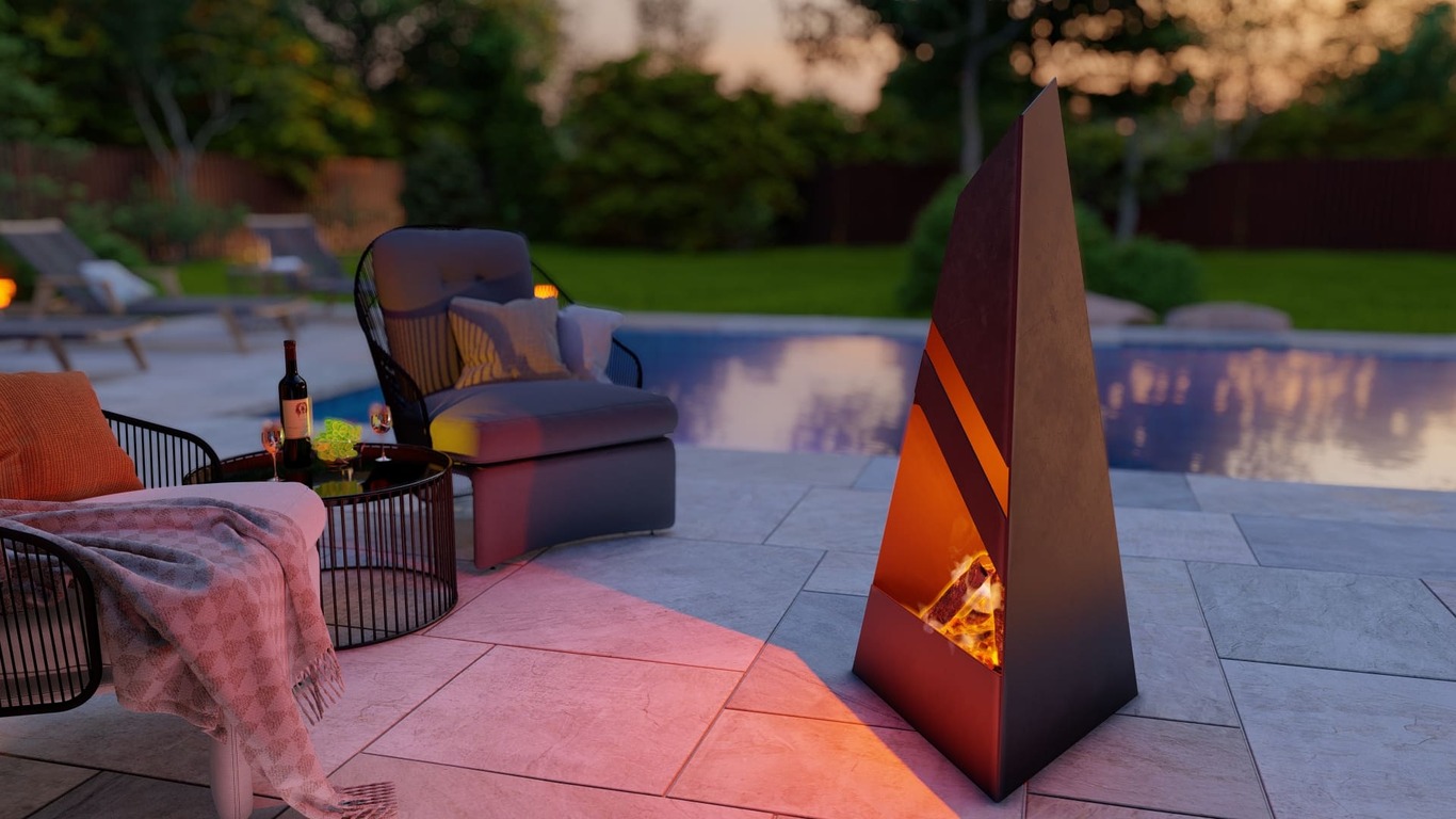 Garden Fireplace V8 47". DXF, SVG files for plasma, laser cutting. Pyramid Fire Pit. Фото 4