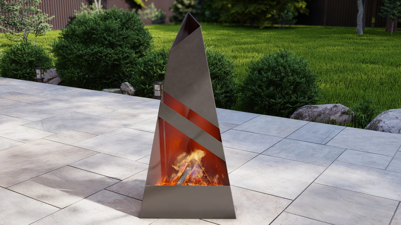 Garden Fireplace V8 47". DXF, SVG files for plasma, laser cutting. Pyramid Fire Pit. Фото 6