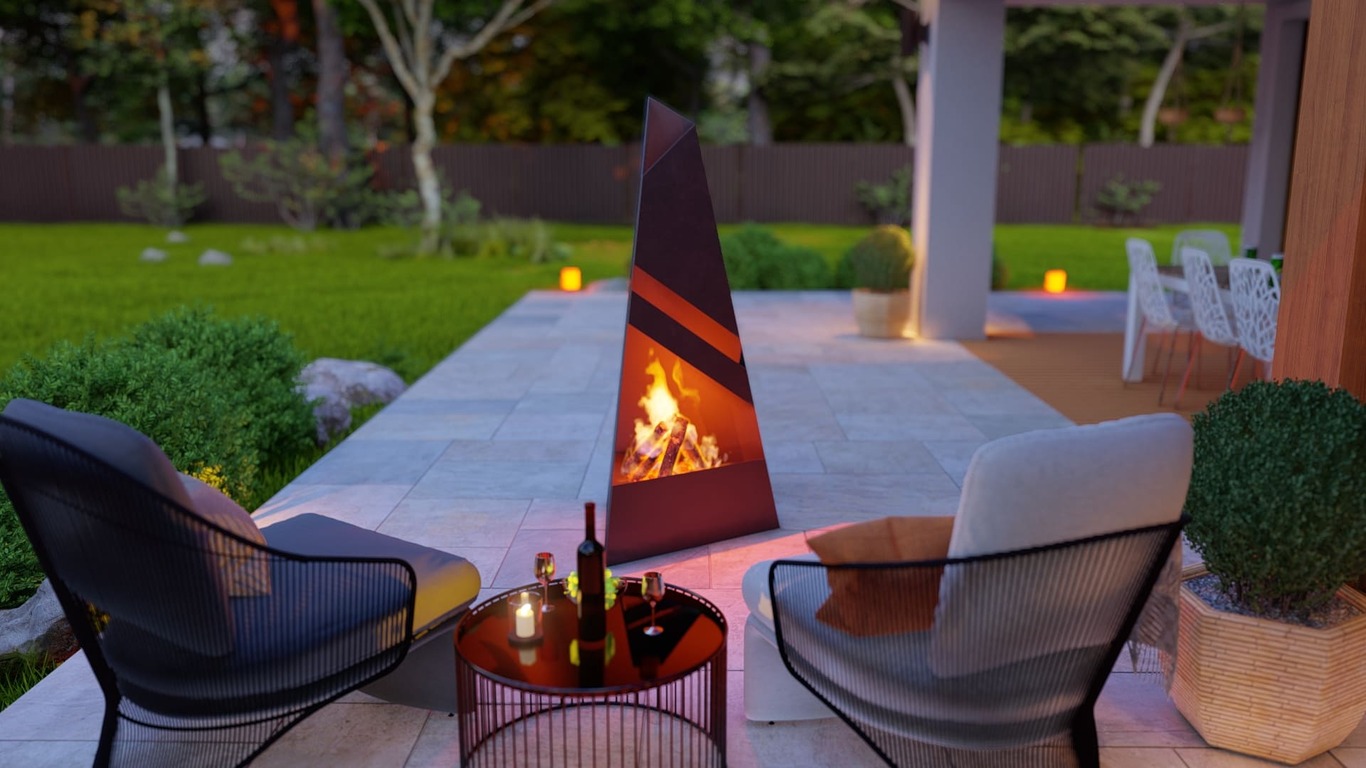 Garden Fireplace V8 63". DXF, SVG files for plasma, laser cutting. Pyramid Fire Pit. Фото 2