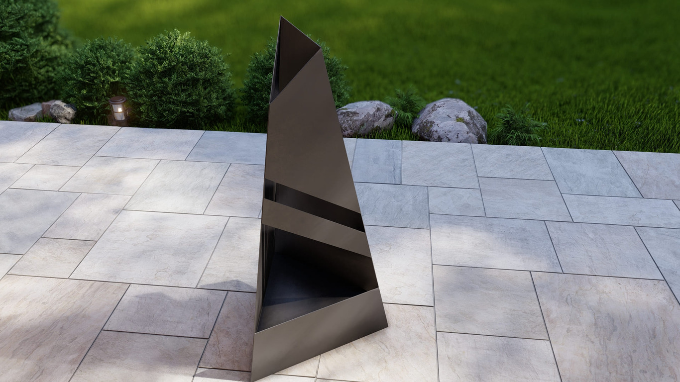 Garden Fireplace V8 63". DXF, SVG files for plasma, laser cutting. Pyramid Fire Pit. Фото 9