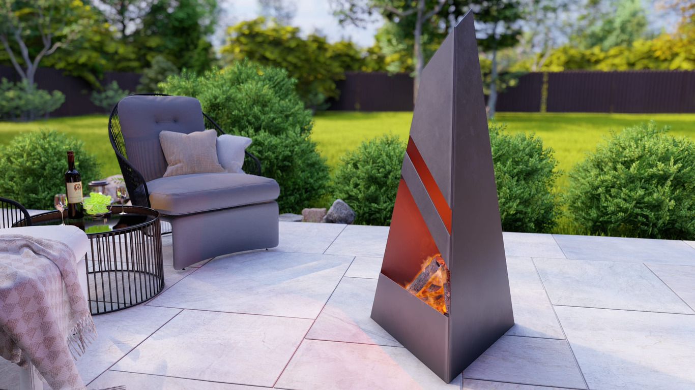Garden Fireplace V8 Two Sizes. DXF, SVG files for plasma, laser cutting. Pyramid Fire Pit. Фото 3