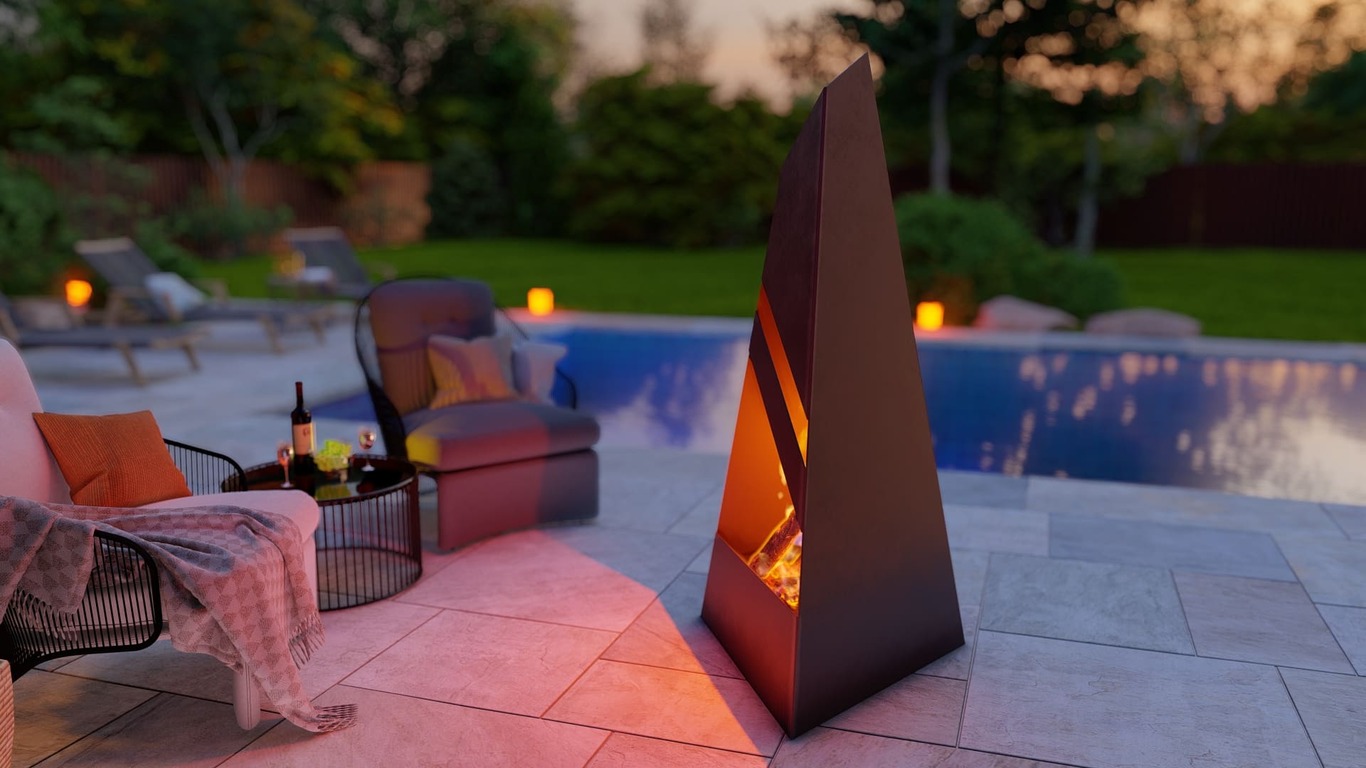 Garden Fireplace V8 Two Sizes. DXF, SVG files for plasma, laser cutting. Pyramid Fire Pit. Фото 5