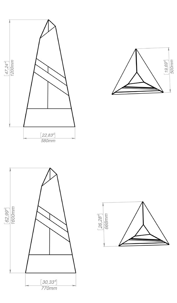 Garden Fireplace V8 Two Sizes. DXF, SVG files for plasma, laser cutting. Pyramid Fire Pit. Фото 10