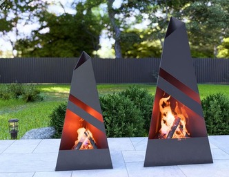 Garden Fireplace V8 Two Sizes. DXF, SVG files for plasma, laser cutting. Pyramid Fire Pit