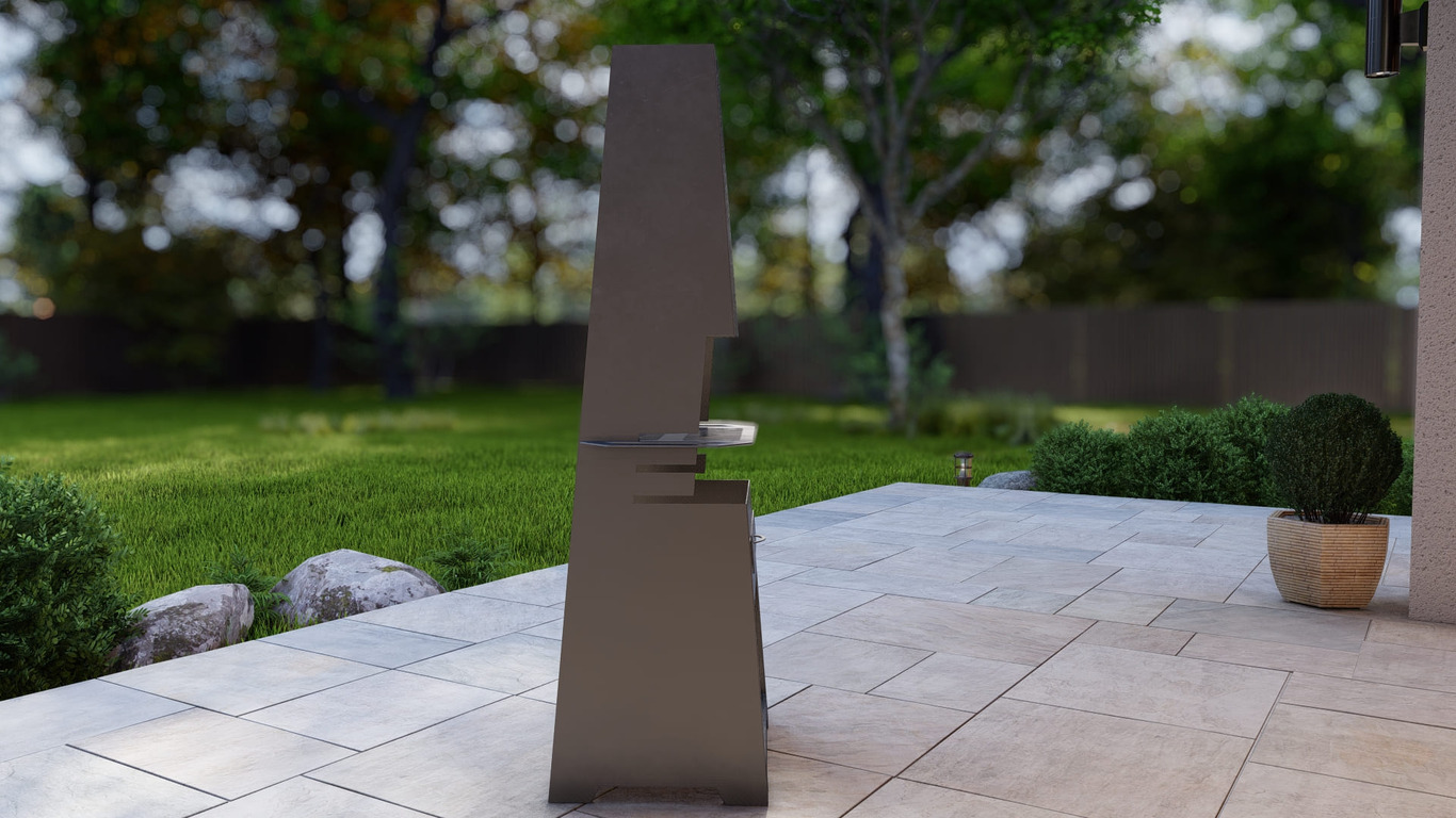 Outdoor Fireplace V2 with Grill. DXF, SVG files for plasma, laser cutting. Chiminea Fire Pit. Фото 10