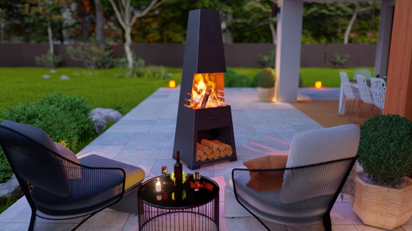 Outdoor Fireplace V2 with Grill. DXF, SVG files for plasma, laser cutting. Chiminea Fire Pit. Фото 3