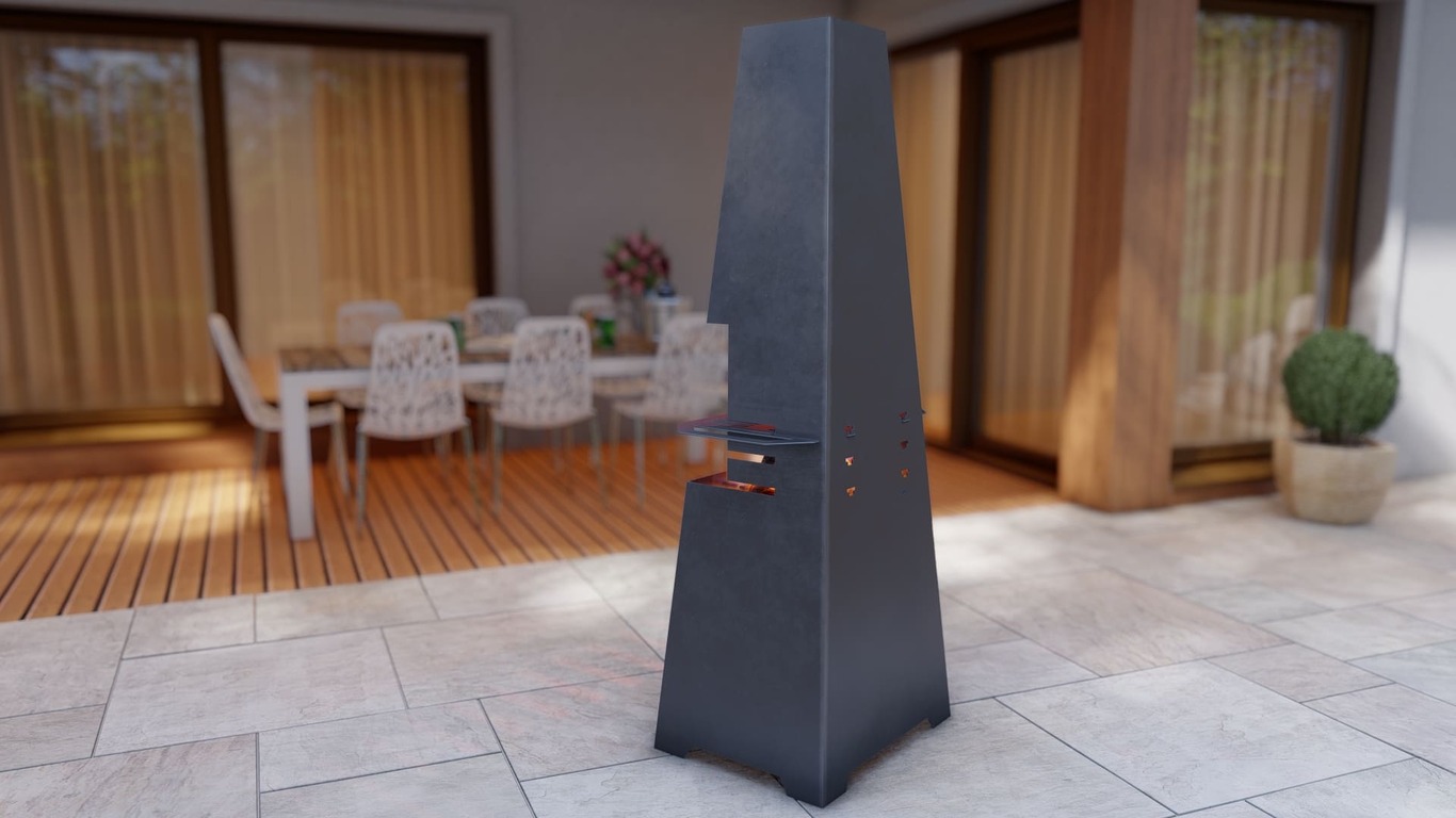 Outdoor Fireplace V2 with Grill. DXF, SVG files for plasma, laser cutting. Chiminea Fire Pit. Фото 5